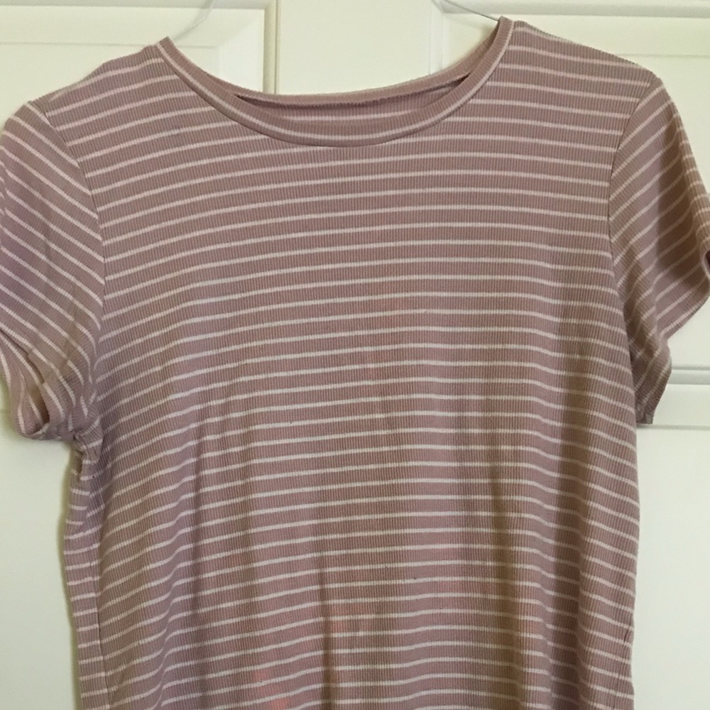 Pink & white striped shirt 👚